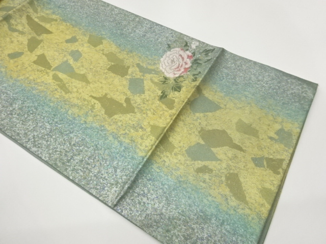 JAPANESE FUKURO OBI / WOVEN PEONY